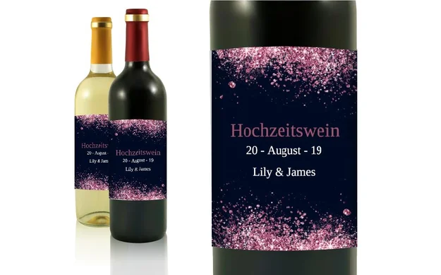 Hochzeit Flaschenetiketten Diamantenhimmel