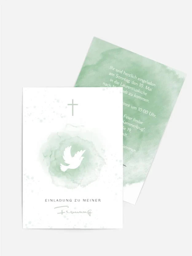 Einladungskarte Firmung Friedenstaube