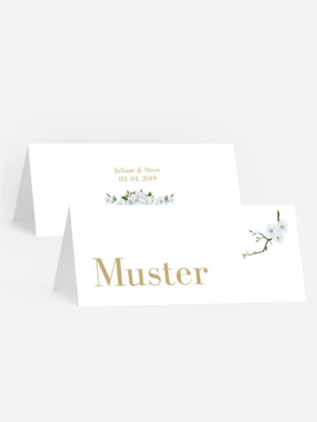 Hochzeit Tischkarte Weiße Rose