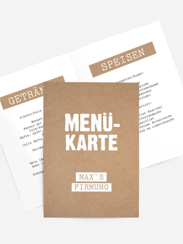 Menükarte Firmung Ausgezeichneter Student