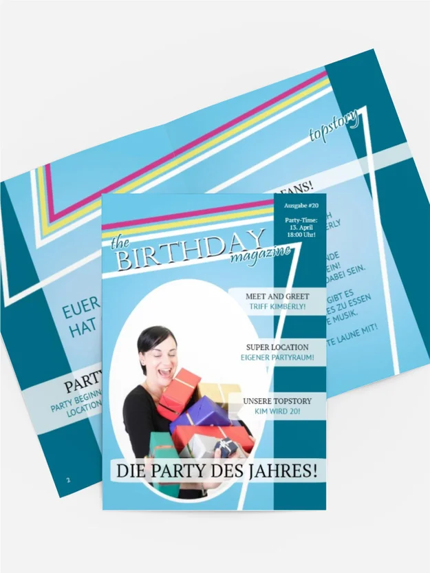 Geburtstagseinladung Birthday Magazine Foto