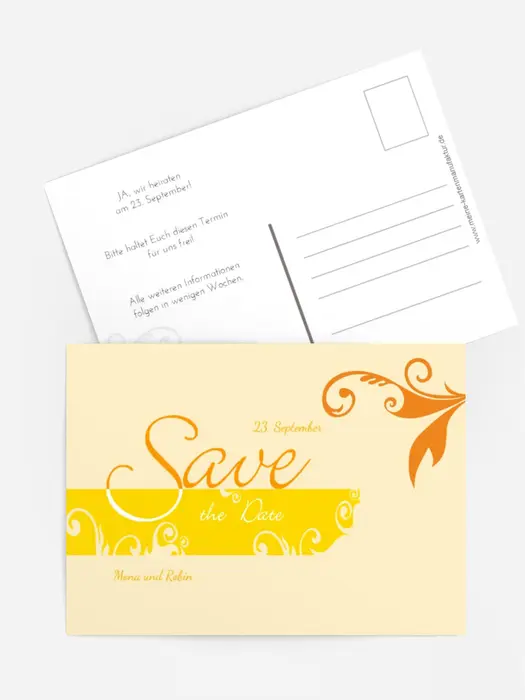 Save the Date Squiggle Square