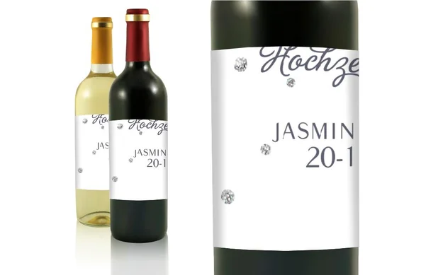 Hochzeit Flaschenetiketten Diamanten