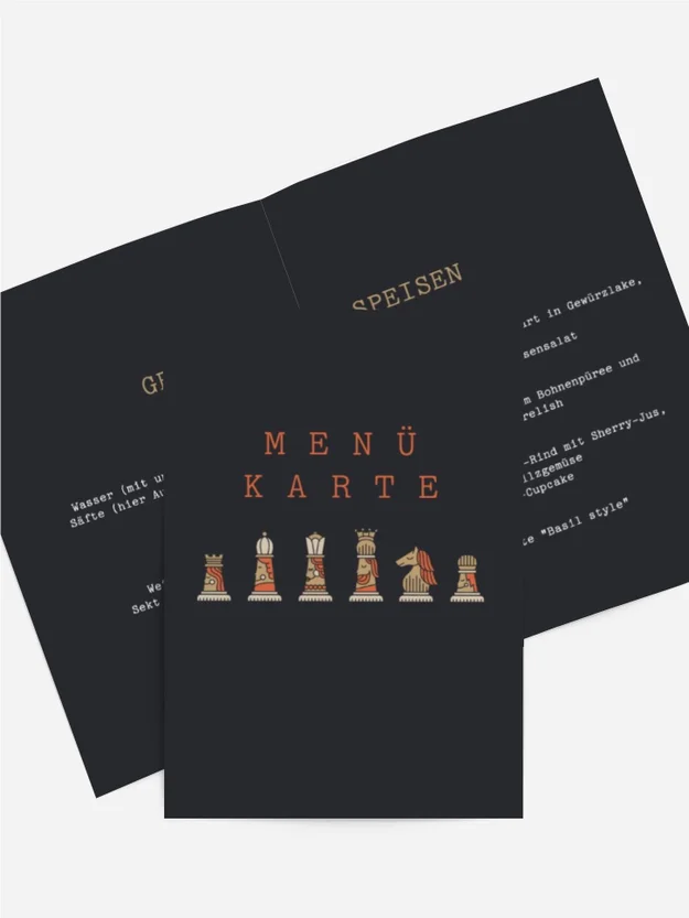 Menükarte Geburtstag Schachspiel
