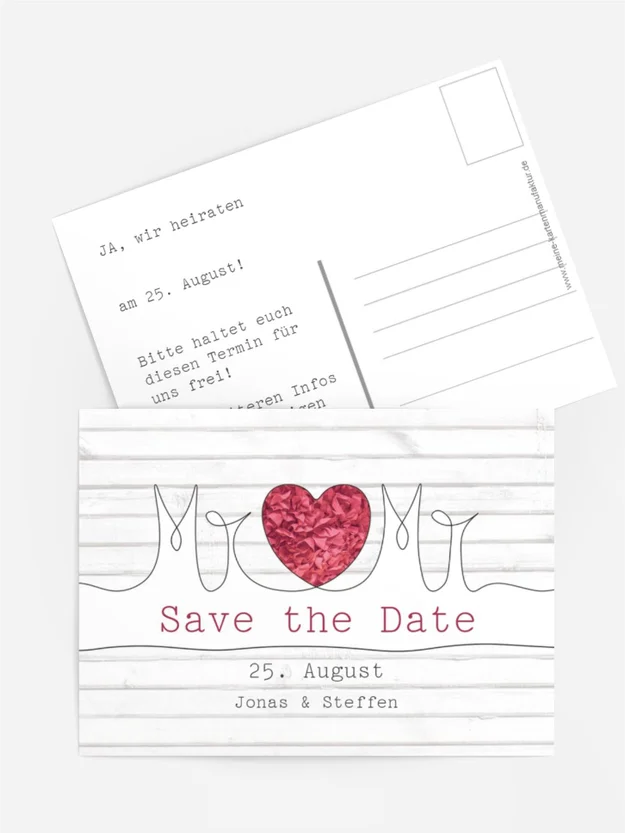 Save the Date Karte zur Hochzeit Mr+Mr