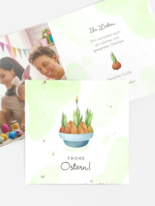 Osterkarte Ostertopf 2