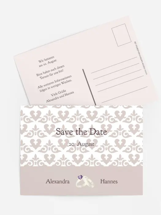 Save the Date Ornament mit Herz