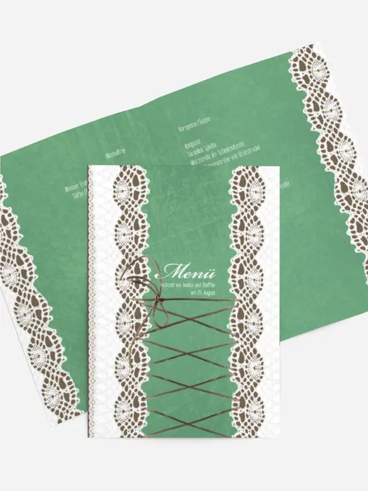 Hochzeitsmenükarte Vintage Schleife