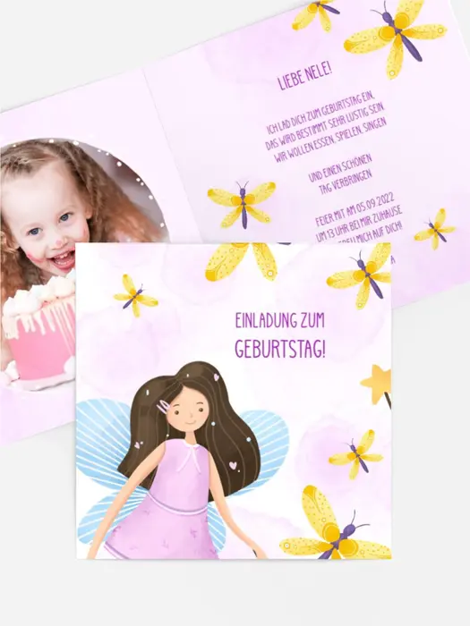 Geburtstagseinladung Libellenfee