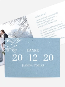 Dankeskarte Hochzeit "Eisblume"