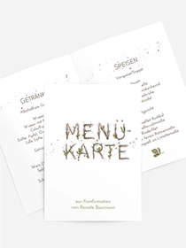 Menükarte Konfirmation Zweigentext