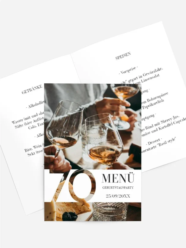 Menükarte Geburtstag Weitreichend