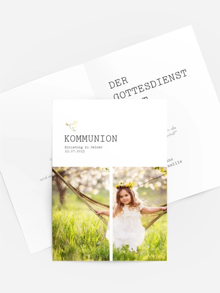 Einladungskarte Kommunion Schwung der Freude