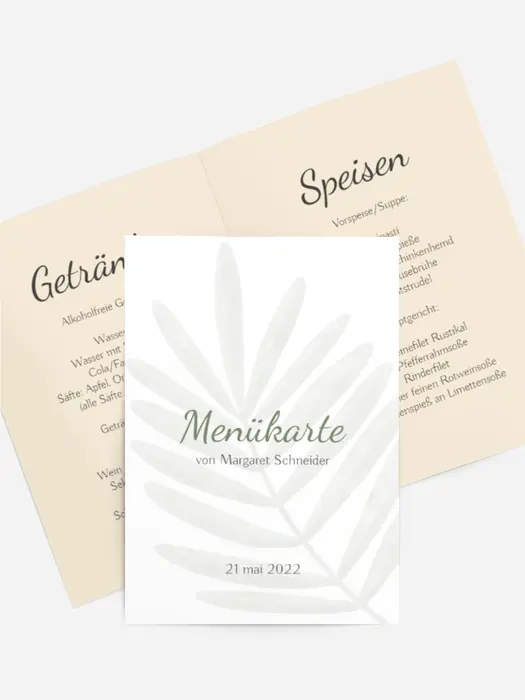 Menükarte Kommunion  Blumen meiner Seele