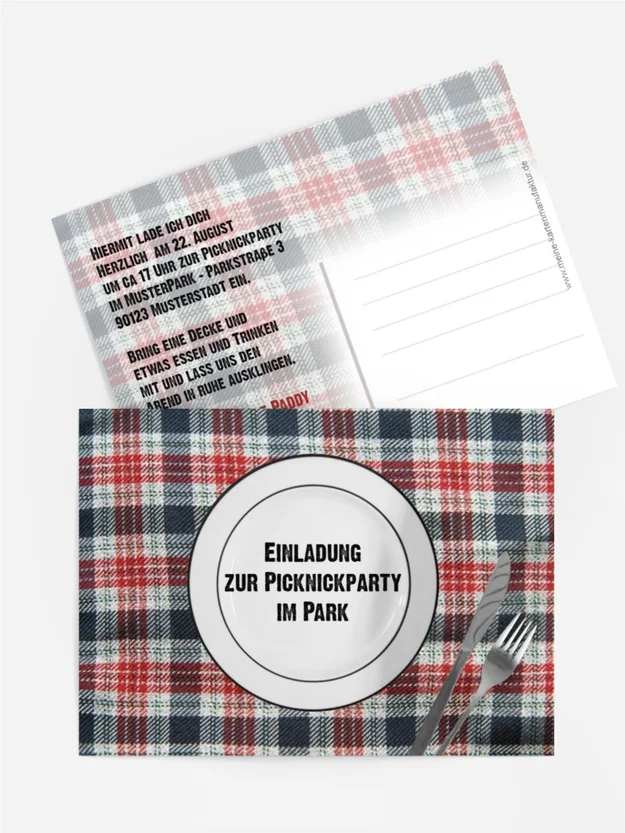 Einladung zum Sommerfest Picknickdecke