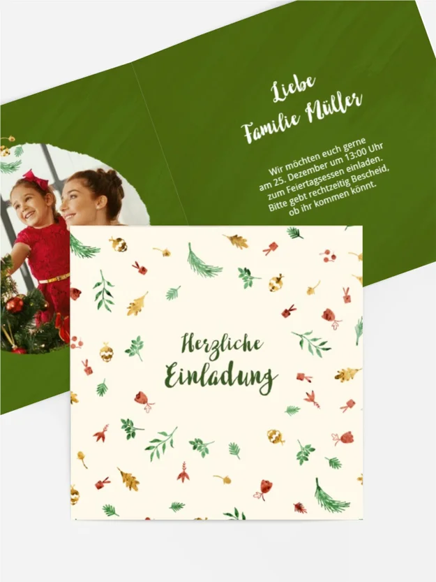Fotoeinladung Weihnachten Weihnachtsset