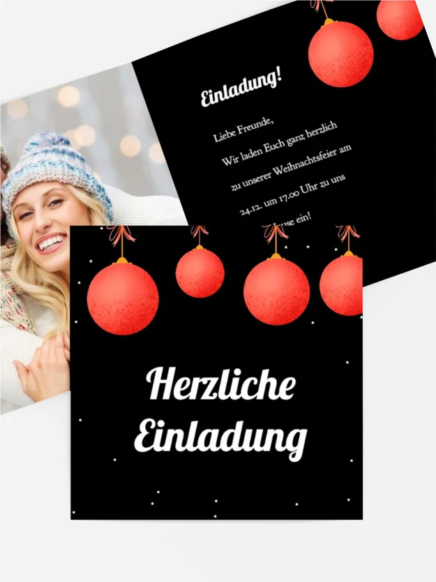 Foto Weihnachtseinladung Kling, Glöckchen