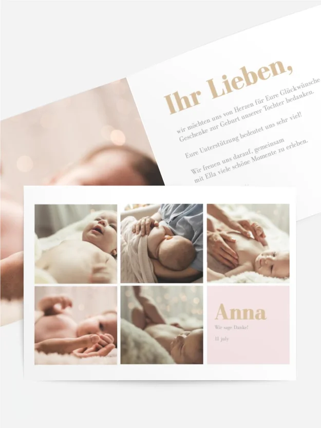 Baby Dankeskarte Neuer Mensch