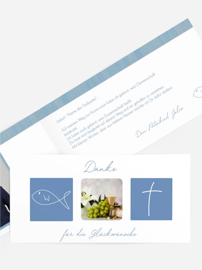 Dankeskarte Kommunion_White