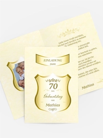 Geburtstagseinladung 70 label Foto