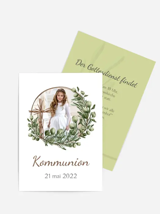 Einladungskarte Kommunion Lamm Gottes
