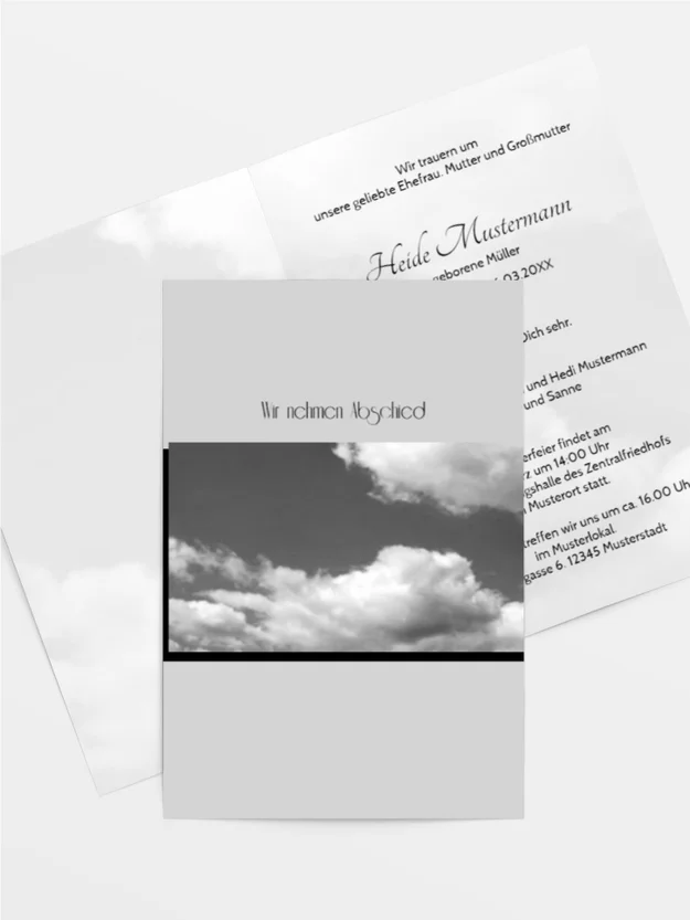 Trauerkarte Wolkenhimmel 2 hoch