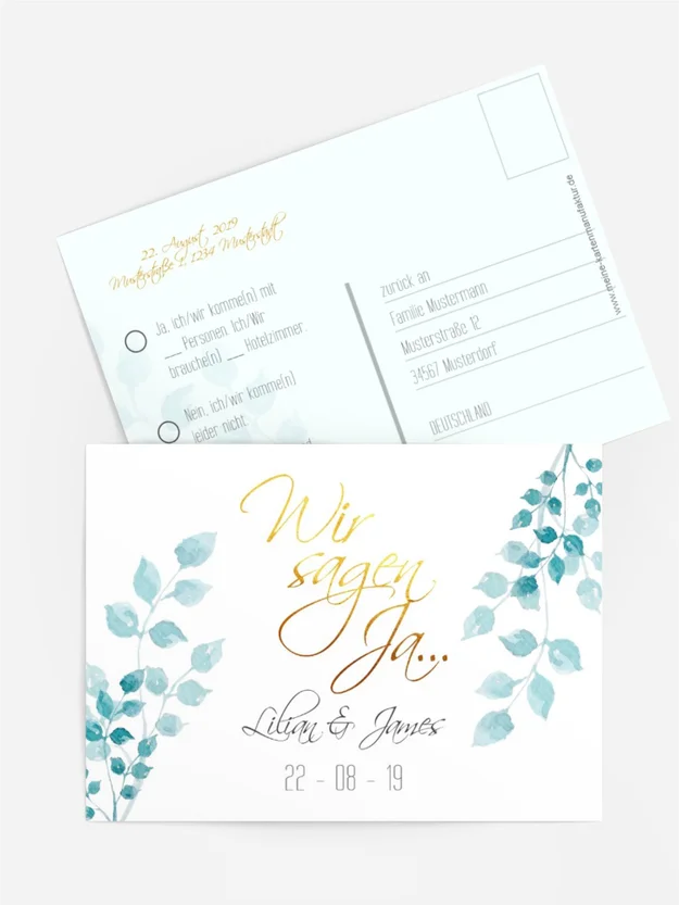 Antwortkarte Rosenblätter Antwortkarte Rosenblätter