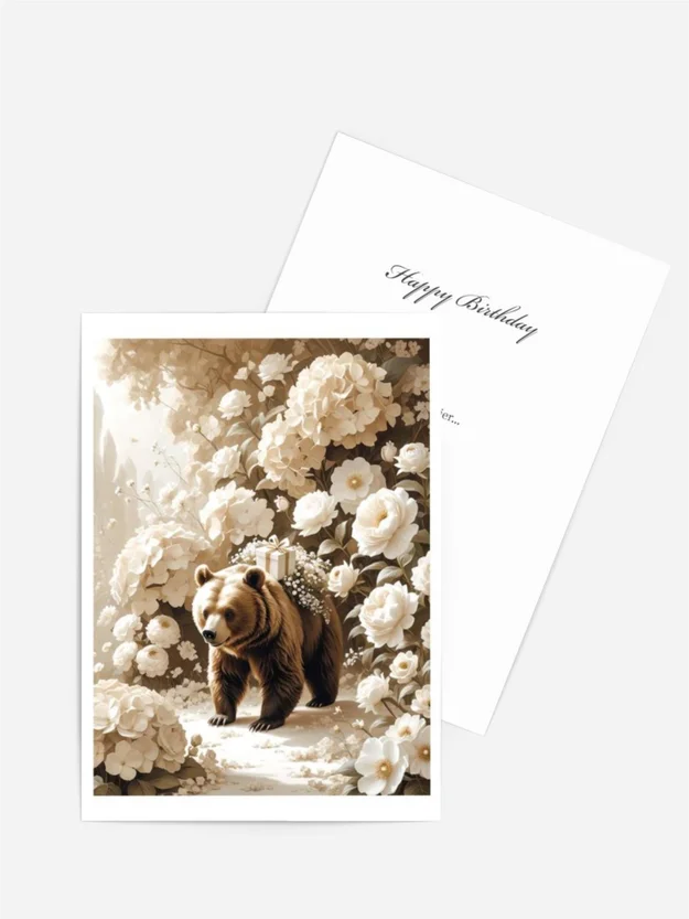 Fine Art Karte Bär | Text Personalisierbar