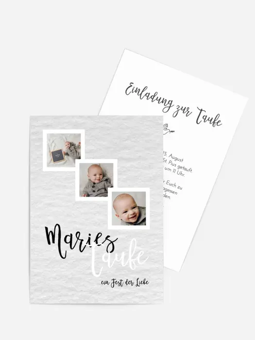 Einladungskarte Taufe Drei Fenster