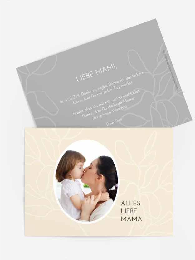 Grußkarte zum Muttertag Betreuung durch die Mutter