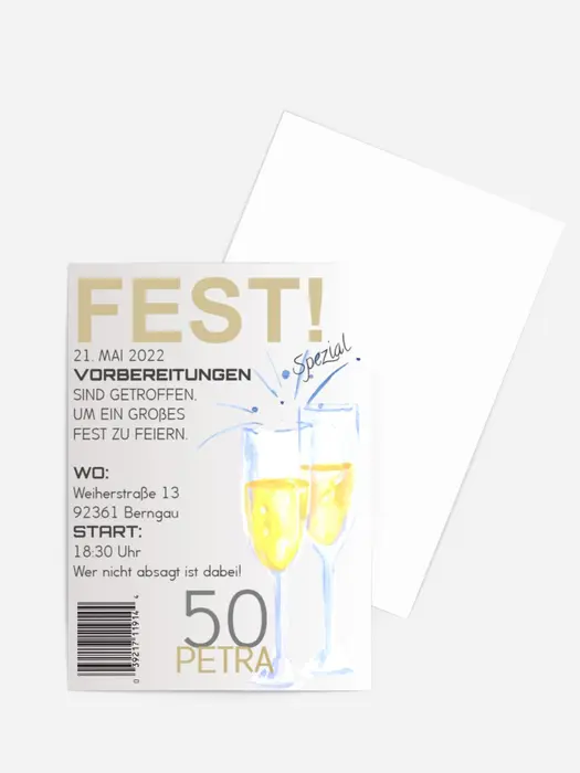 Einladungskarte 50sten Geburtstag
