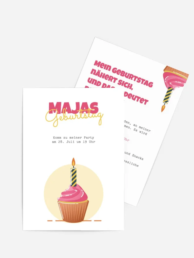 Geburtstagseinladung Festlicher Cupcake