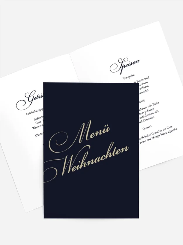 Menükarte Weihnachten Feiertagsbänder