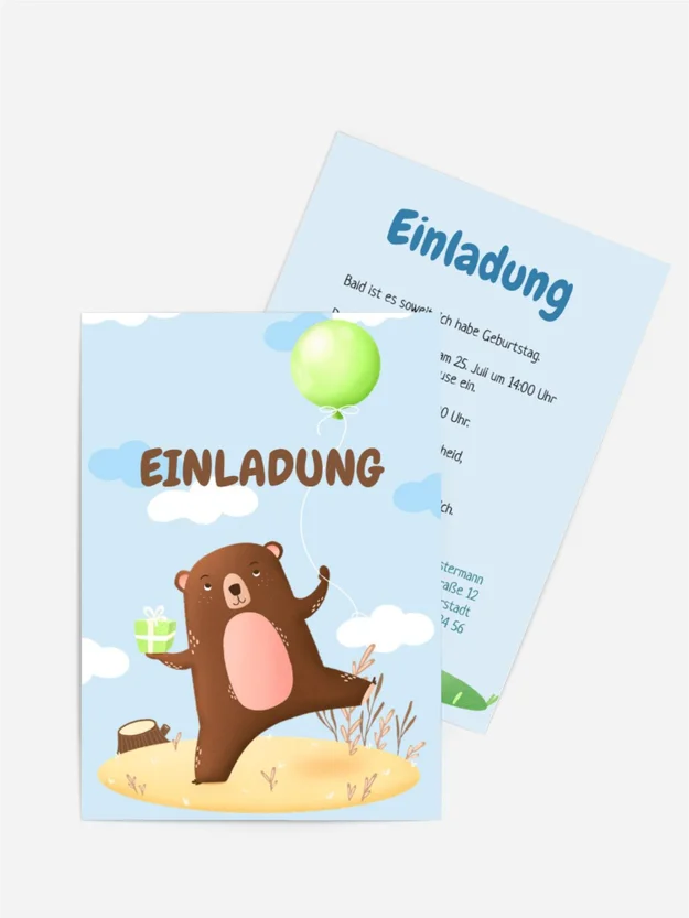 Geburtstagseinladung Tanzbärchen
