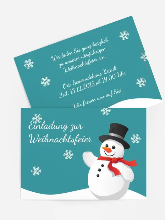 Weihnachtseinladung Schneemann