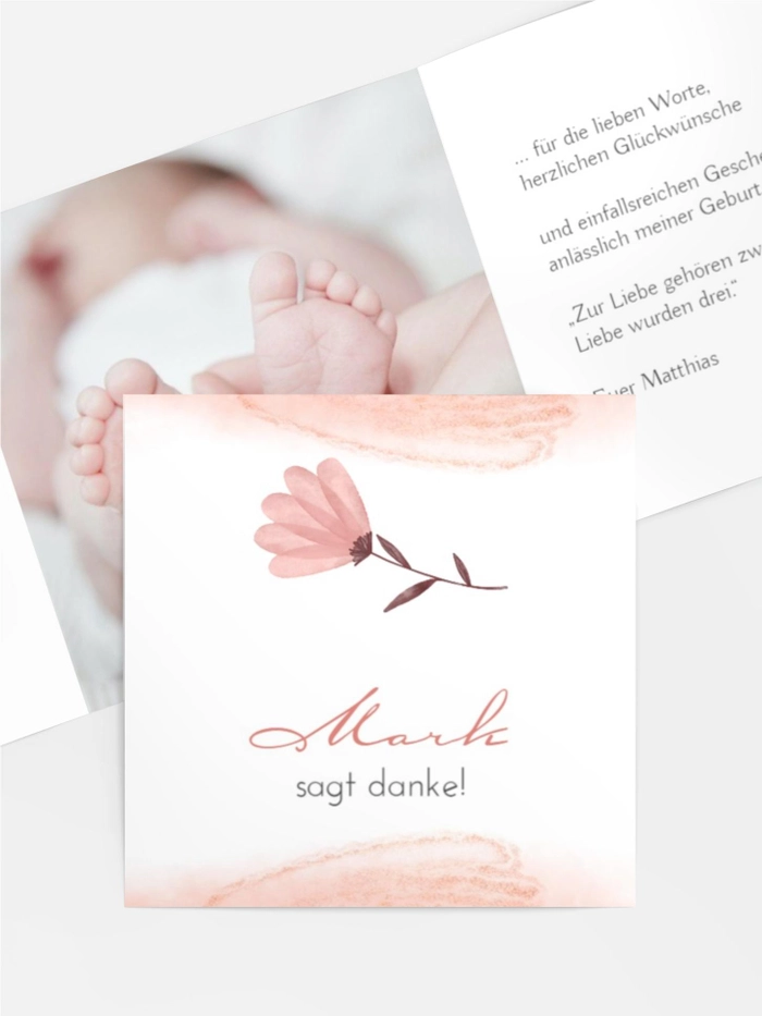 Baby Dankeskarte Weiche Hände Baby Dankeskarte Weiche Hände