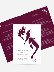 Menükarte Hochzeit Tango