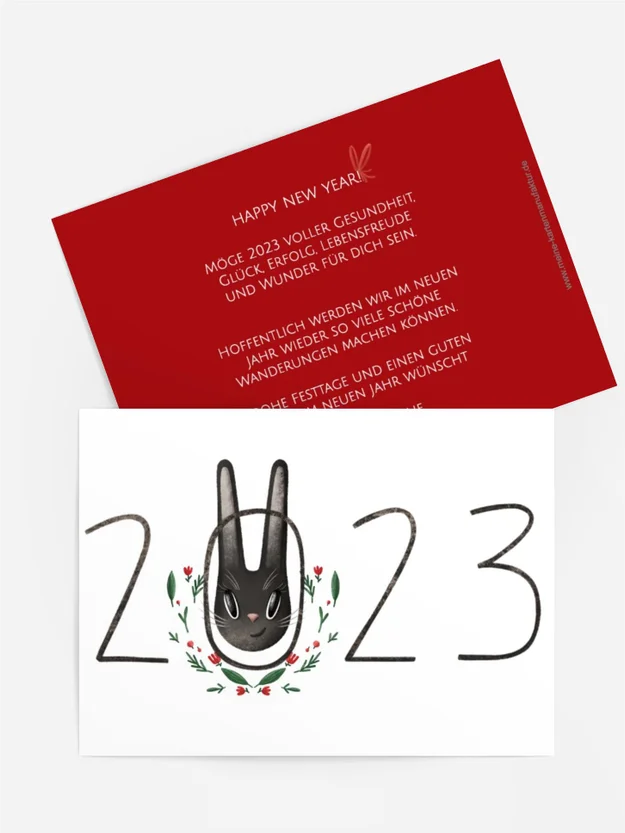 Neujahrskarte Jahr des Kaninchens