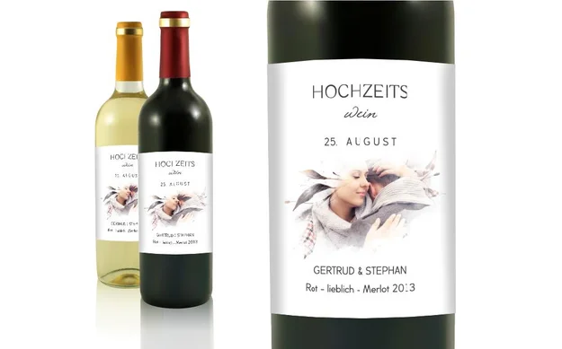 Hochzeit Flaschenetiketten Transparente Zukunft