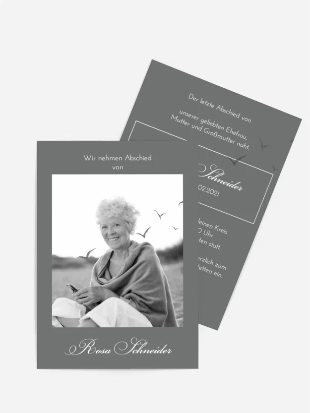 Trauerkarte  Vögel fliegen