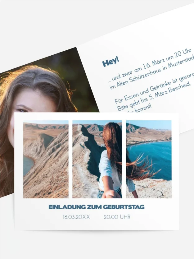 Geburtstagseinladung Panorama Trio