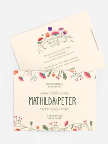 Save the Date Karte Lebendiger Blumenstrauß