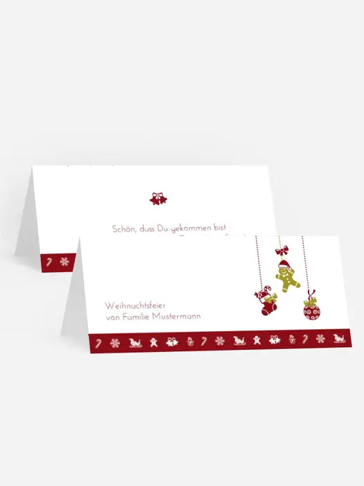 Tischkarte Weihnachten Borte