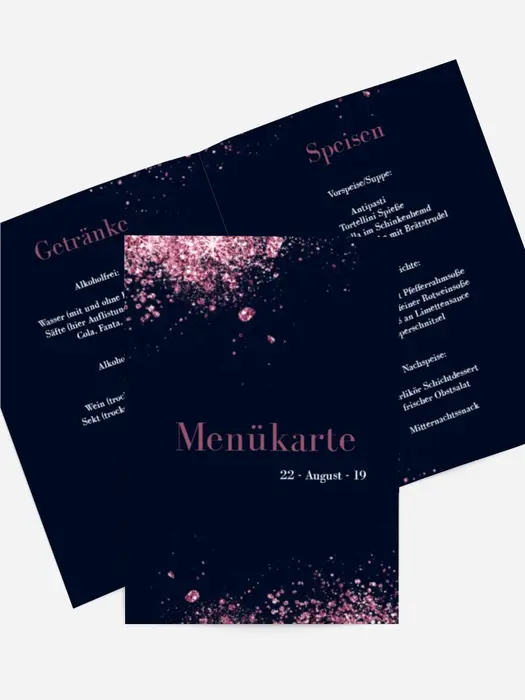 Menükarte Diamantenhimmel
