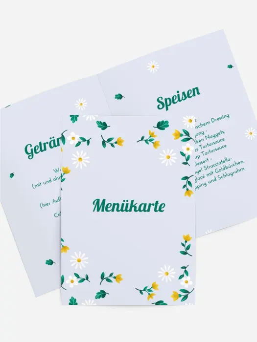 Menükarte Geburtstag Festliche Blumen