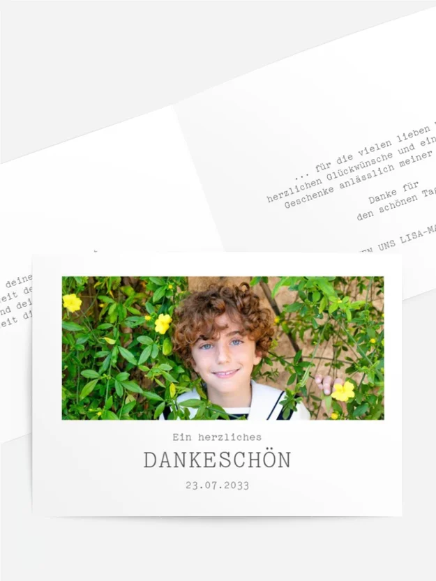 Dankeskarte Kommunion  Heiliger Knabe