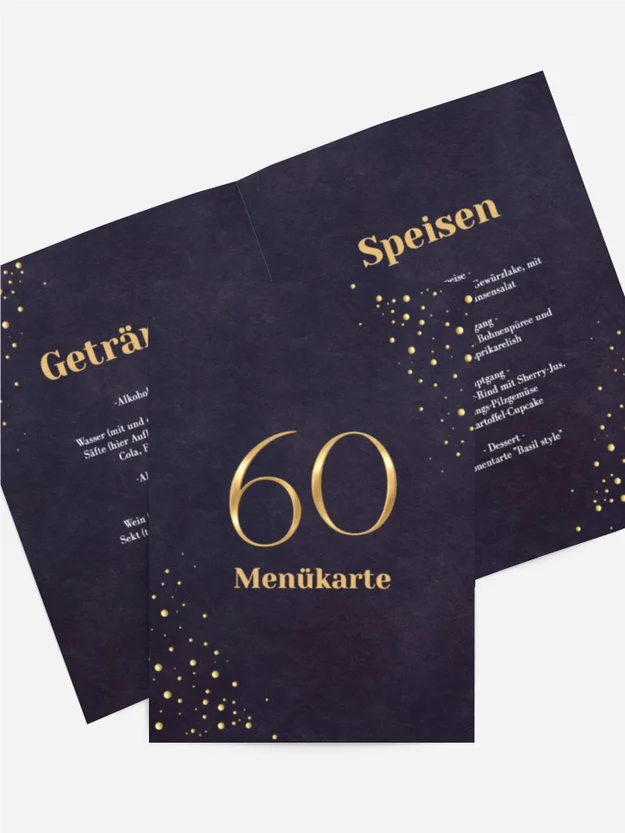 Menükarte Geburtstag Goldziffern