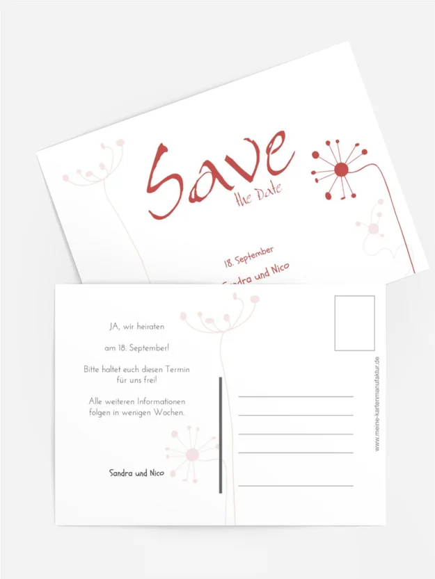 Save the Date abstrakte Blumen