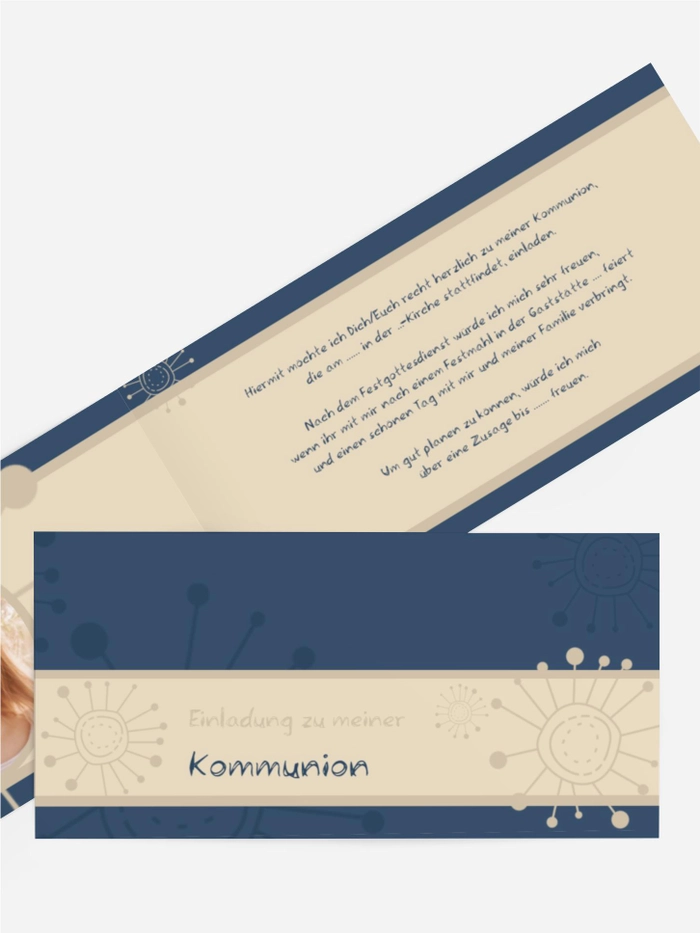 Einladungskarte Kommunion Blumen Einladungskarte Kommunion Blumen