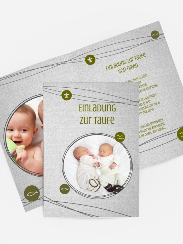 Taufsymbole an Schnüren Taufsymbole an Schnüren